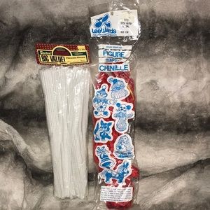 Bundle of vintage crafting items chenille stems & bumpy chenille 💕